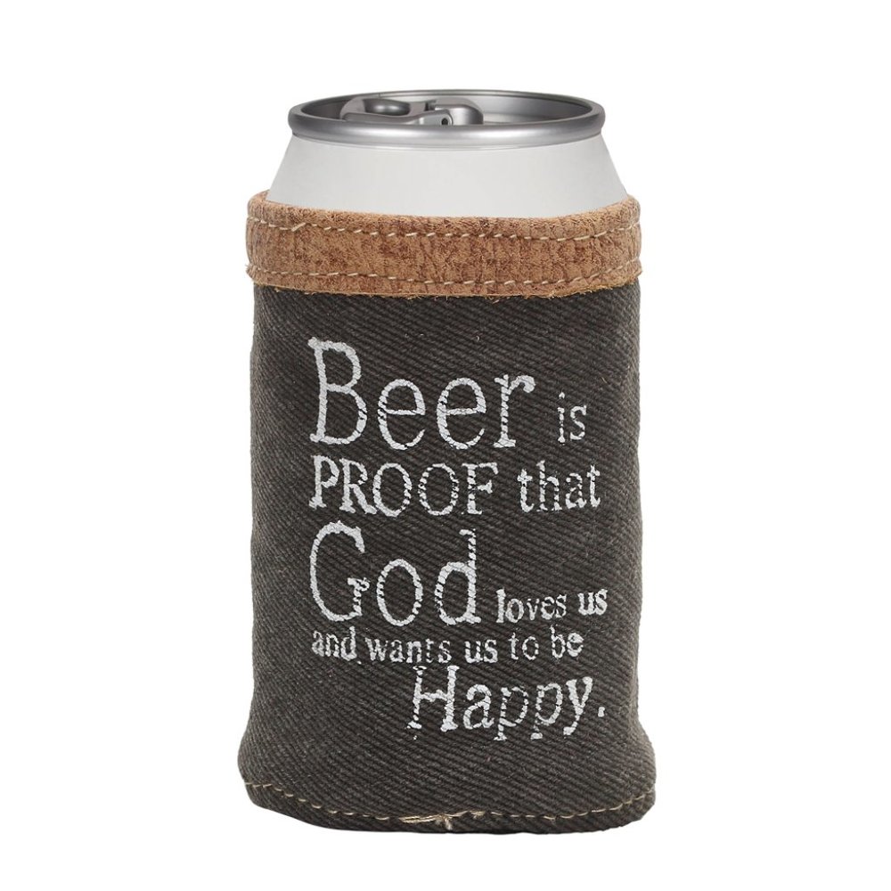 BLACK DENIM BEER CAN HOLDER